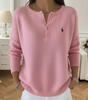 Ultra-Soft Henley Knit Sweater – Clearance Sale