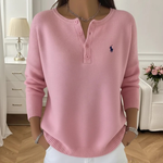 Ultra-Soft Henley Knit Sweater – Clearance Sale