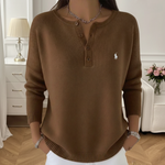 Ultra-Soft Henley Knit Sweater – Clearance Sale