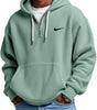 Men's Loose Waffle Half-Zip Hooded Sweatshirt