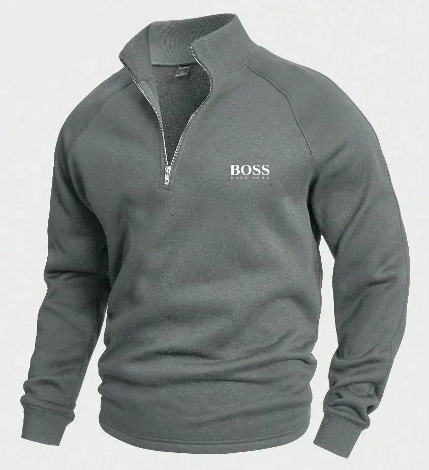 BОSS Cotton Half-Zip Jumper
