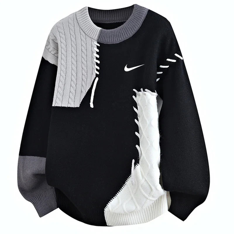 Men's Trendy Casual Colorblock Knitted Sweater