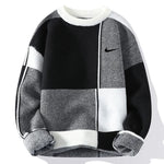 Men's New Fashion Trend Geometric Crew Neck Sweater
