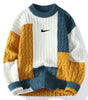 Men's New Loose Casual Colorblock Knitted Sweater