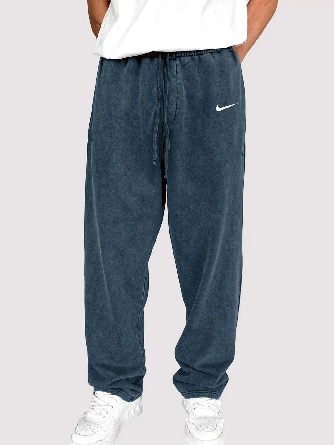 Distressed Cotton Relaxed Men's Lounge Pants