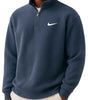 Men's Loose Casual Waffle Stand Collar Half Zip Sweatshirt