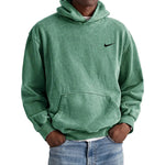 Men's Retro Washed Loose Pocket Hooded Sweatshirt