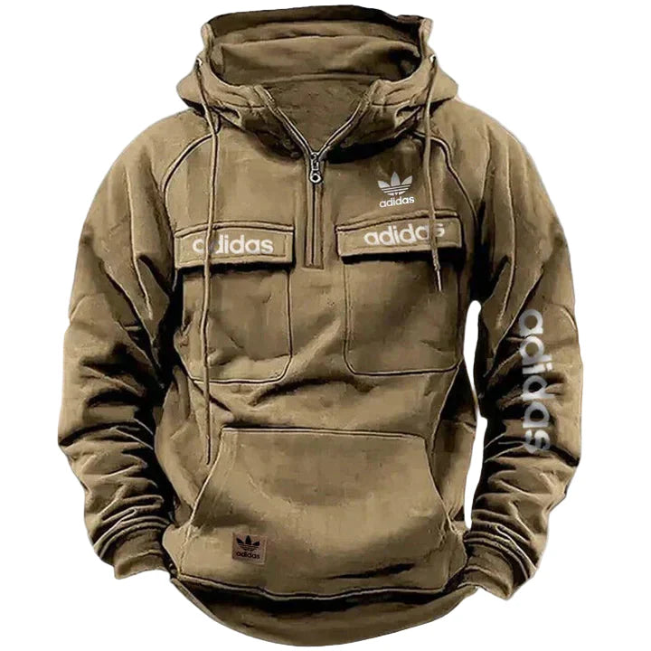 ADIDAS™ - Brown Tactical Quarter Hoodie