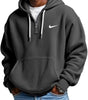 Men's Loose Waffle Half-Zip Hooded Sweatshirt