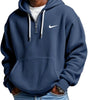 Men's Loose Waffle Half-Zip Hooded Sweatshirt