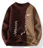 Men's Trendy Loose Colorblock Casual Knitted Sweater