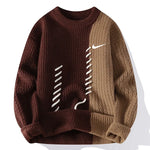 Men's Trendy Loose Colorblock Casual Knitted Sweater
