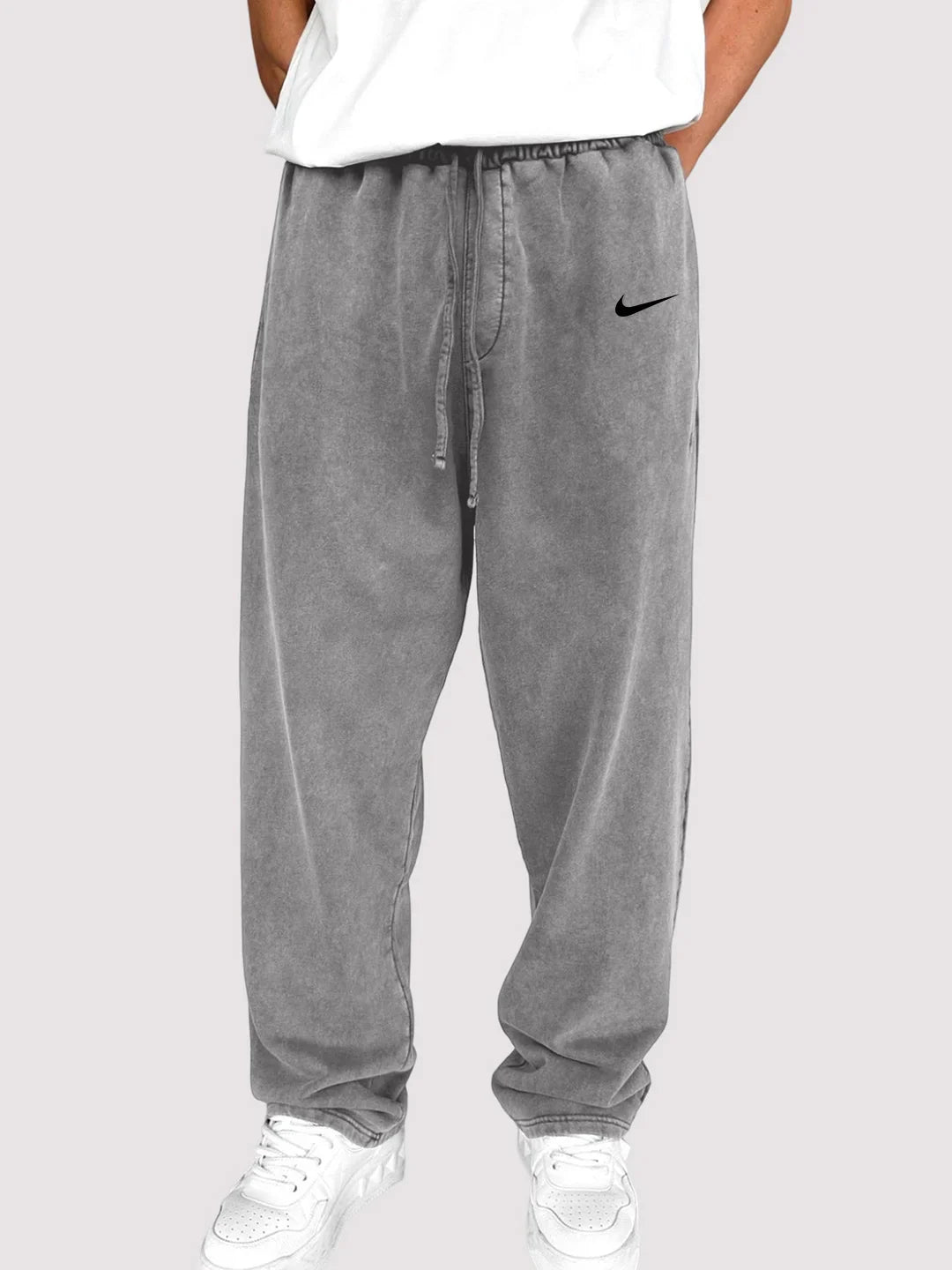 Distressed Cotton Relaxed Men's Lounge Pants