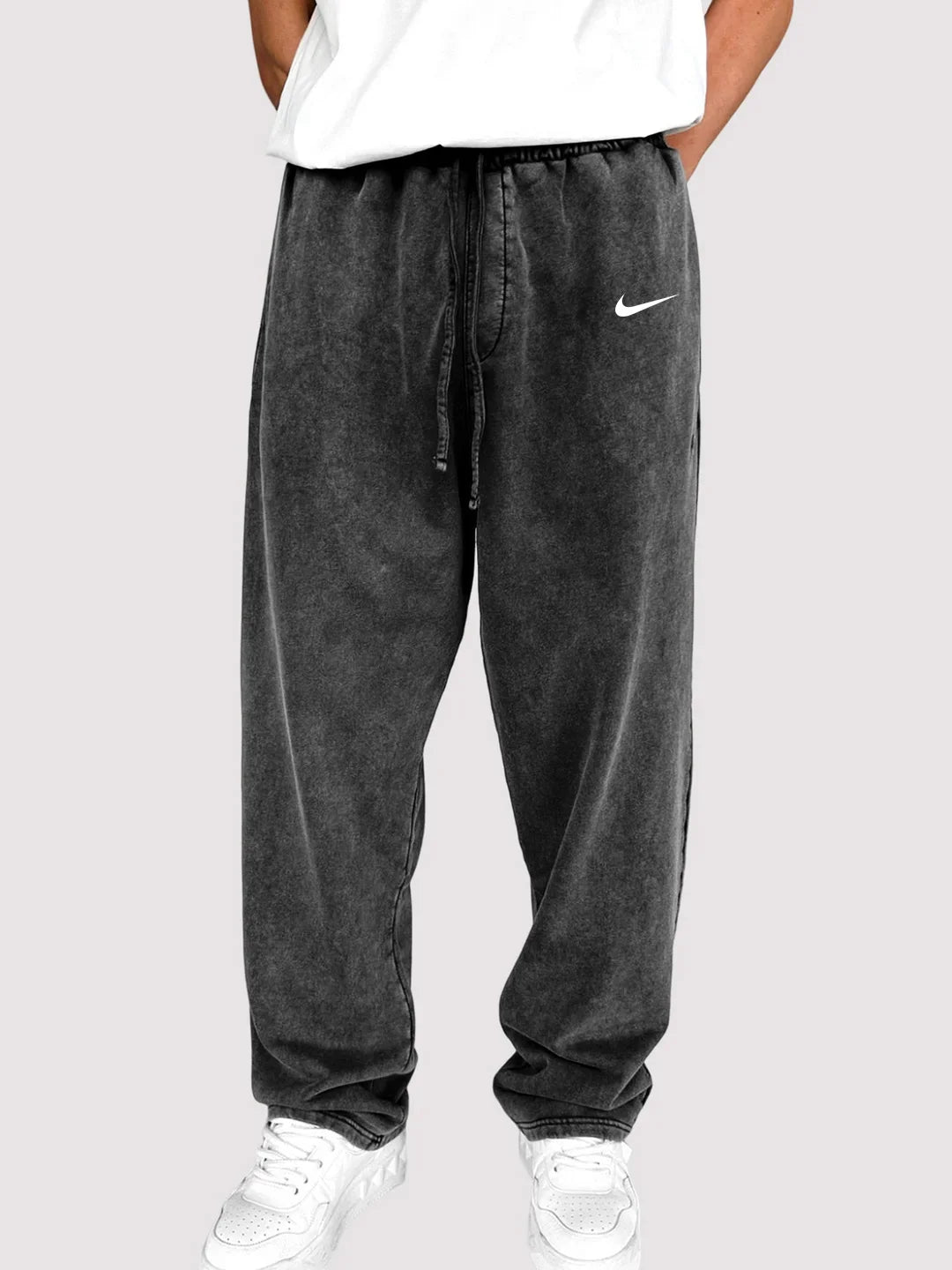 Distressed Cotton Relaxed Men's Lounge Pants